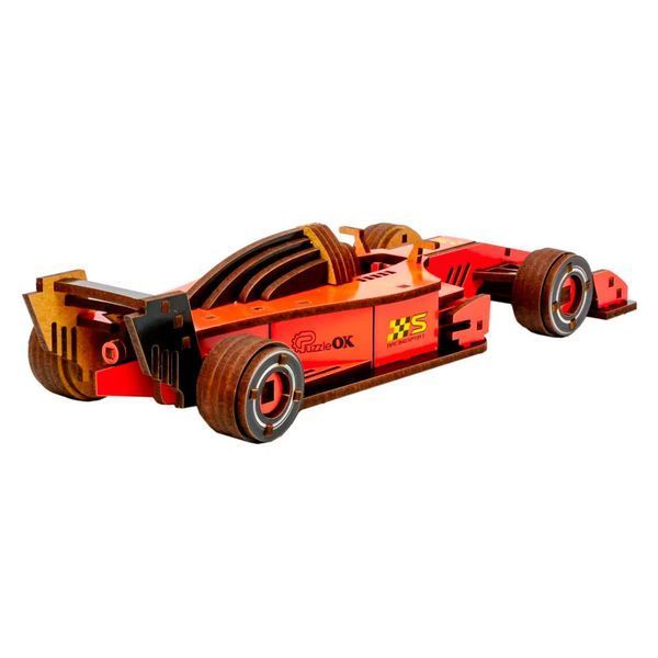 Дерев'яний 3D-конструктор PuzzleOk Bolide Puz-00950 Болід на 126 деталей 191166 фото &mdash; Кузя