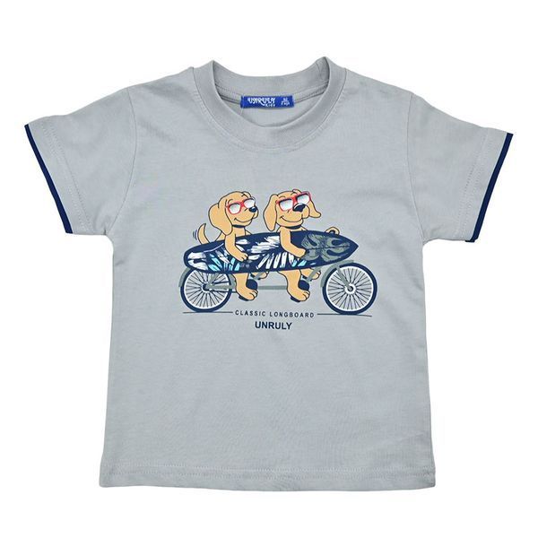 Костюм для мальчика р. 92&ndash;110 (2&ndash;5 лет) Unruly арт. 3902 футболка и шорты, серый 191538 фото &mdash; Кузя