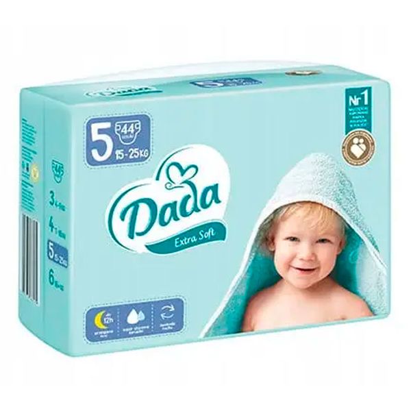 Дитячі підгузки "Dada" Еxtra soft розмір 5 (15-25 кг), 44 шт. 171307 фото — Кузя