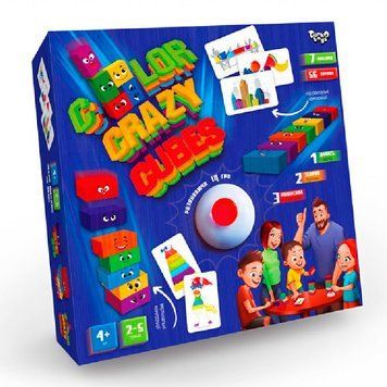 Гра настільна Color Crazy Cubes Danko Toys CCC-02-01U, укр 149643 фото &mdash; Кузя