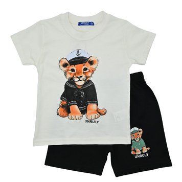 Костюм для мальчика р. 92&ndash;110 (2&ndash;5 лет) Unruly арт. 3903 футболка и шорты, лев 191537 фото &mdash; Кузя