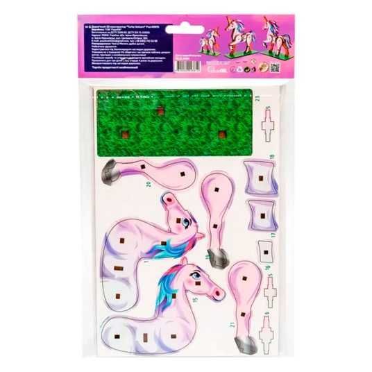 Дерев'яний 3D-конструктор PuzzleOk Єдиноріг Turbo Unicorn Puz
