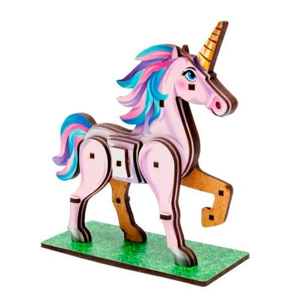 Дерев'яний 3D-конструктор PuzzleOk Єдиноріг Turbo Unicorn Puz-00970 на 29 деталей 191170 фото &mdash; Кузя