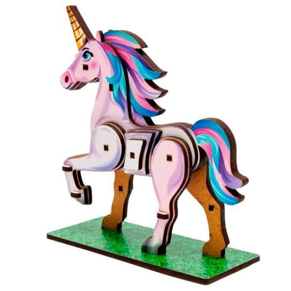 Дерев'яний 3D-конструктор PuzzleOk Єдиноріг Turbo Unicorn Puz-00970 на 29 деталей 191170 фото &mdash; Кузя