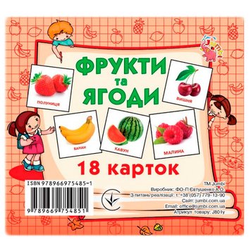 Набір карток Домана "Фрукти та ягоди" (18 карток) 175518 фото — Кузя