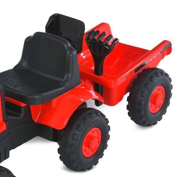 Каталка-толокар трактор Bambi Racer M 6154-3 з причепом та ігровим набором, червоний 193544 фото &mdash; Кузя