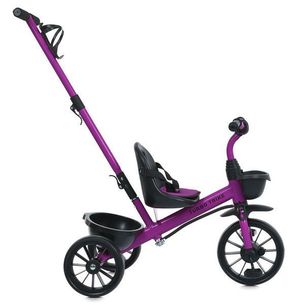 Триколісний велосипед Turbo Trike MT 1041-1 з батьківською ручкою та EVA колесами фіолетовий 190909 фото &mdash; Кузя