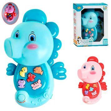 Музыкальная игрушка с подсветкой "Морской конек" 855-114 A, 2 цвета 159327 фото &mdash; Кузя