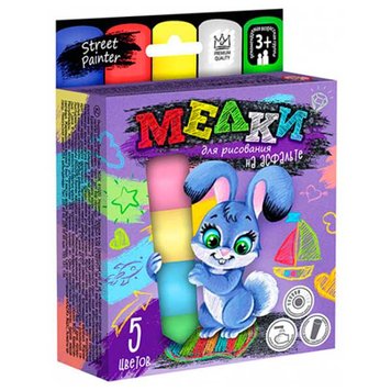 Мелки цветные "Danko Toys" MEL-01-03U, 5 цветов, большие 118899 фото — Кузя