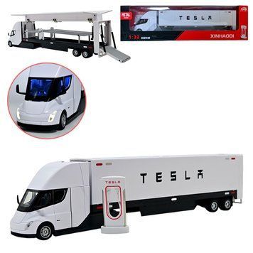 Металевий автовоз-трейлер Tesla Semi A 2360 зі світлом та звуком 193426 фото &mdash; Кузя