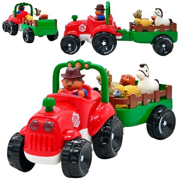 Музыкальный трактор с подсветкой WToys 37586, укр, 2 цвета 184639 фото &mdash; Кузя