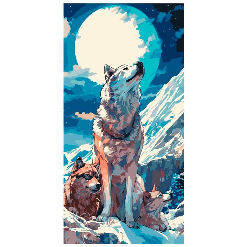 アート・デザイン・音楽 nako Купить Картина по номерам Art Craft 11552-АС Волки 40 x 80 см с