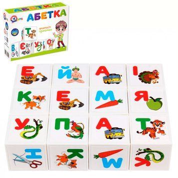 Кубики дитячі "Абетка" 0212 ТехноК, 12 шт, укр. 15235 фото &mdash; Кузя