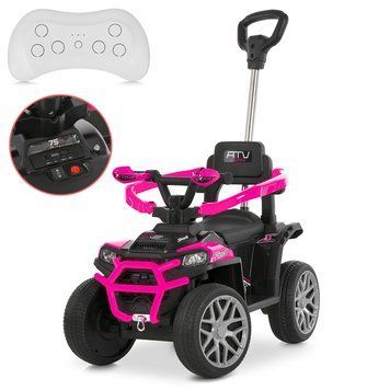 Квадроцикл-толокар для девочки 3в1 Bambi Racer M 6323EBLR-8 с родительской ручкой