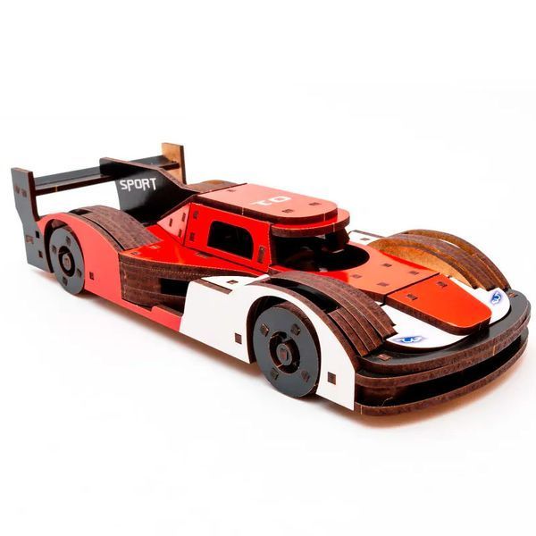 Дерев&rsquo;яний 3D конструктор Racing Car PuzzleOk Puz-01037, спортивний гоночний болід, 146 деталей 191165 фото &mdash; Кузя