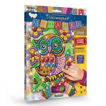 Мозаїка блискуча БМ 02-07 "Сова", Danko Toys 107043 фото &mdash; Кузя