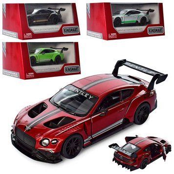 Металева машинка Kinsmart KT 5417 W Bentley Continental GT3 1:36, 4 кольори 140373 фото &mdash; Кузя