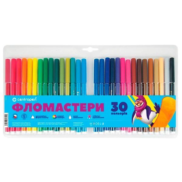 Фломастери змивмі Centropen Color World 7550 30, 30 кольорів 138336 фото &mdash; Кузя