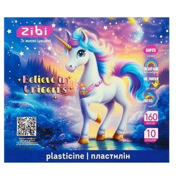 Дитячий пластилін ZiBi Unicorn ZB6281, 10 кольорів, 160 г 192009 фото &mdash; Кузя