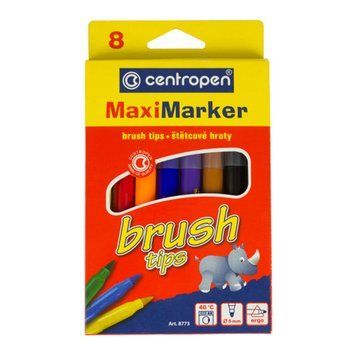Фломастеры Centropen Brush 8773 08, 8 цветов 60503 фото &mdash; Кузя