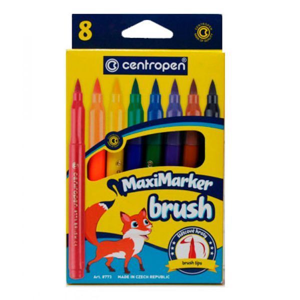 Фломастеры Centropen Brush 8773 08, 8 цветов 60503 фото &mdash; Кузя
