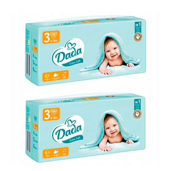 Дитячі підгузки "Dada" Еxtra soft розмір 3 (4-9 кг), 56 шт. 171304 фото — Кузя