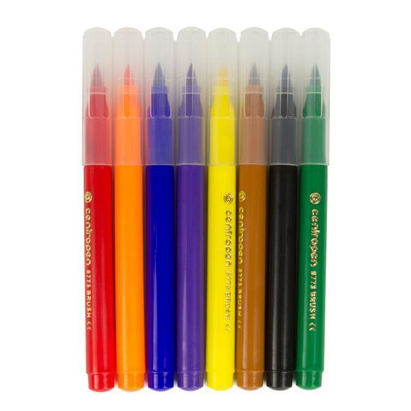 Фломастеры Centropen Brush 8773 08, 8 цветов 60503 фото &mdash; Кузя