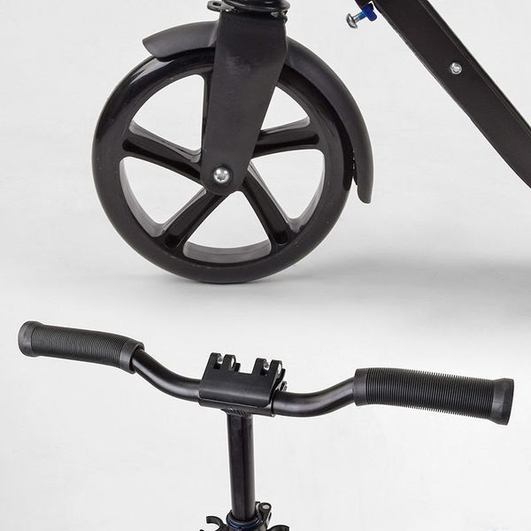 Двоколісний складаний самокат Best Scooter 60490 з амортизатором та плечовим ременем,колеса PU синій 191058 фото &mdash; Кузя